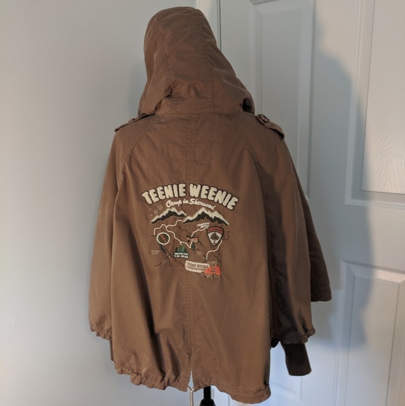 Teenie Weenie 90s camp hooded poncho jacket EUC - Picture 4 of 8